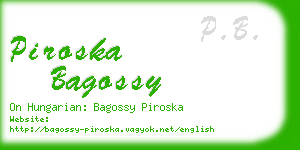 piroska bagossy business card